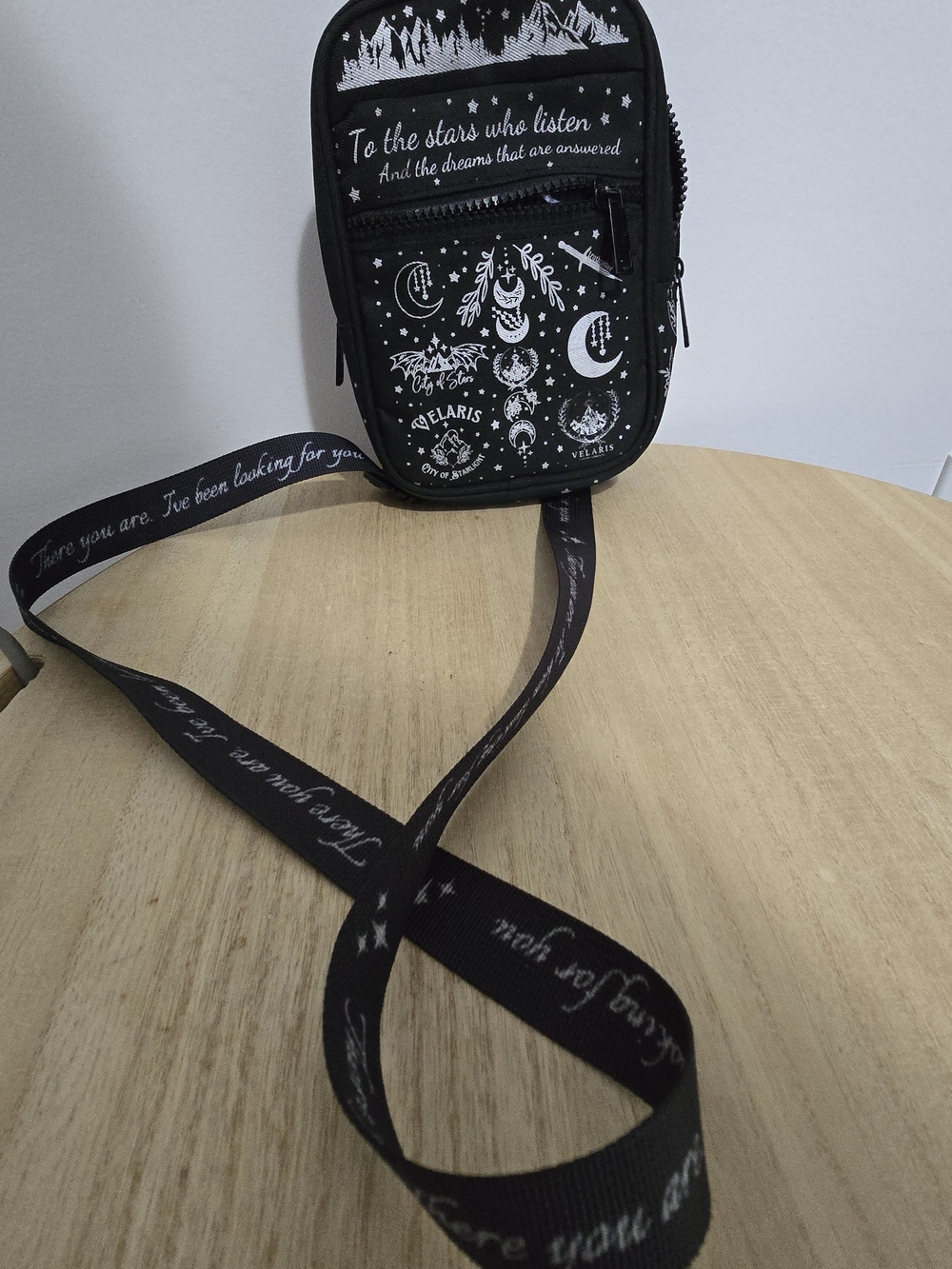 Juggy Black ACOTAR Moon & Stars Crossbody Bag